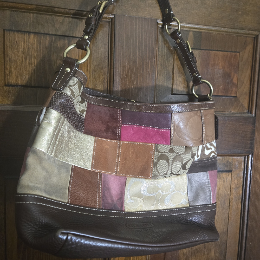 Patchwork Leather Shoulder Bag - image 1